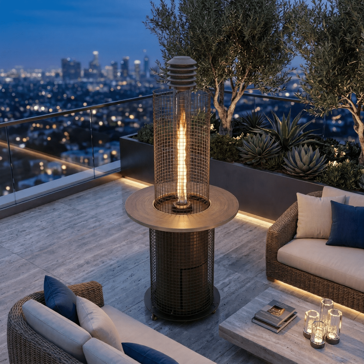 Firestorm Flamenco Patio Heater - Patio Heater - Ice Cold Spice | Black