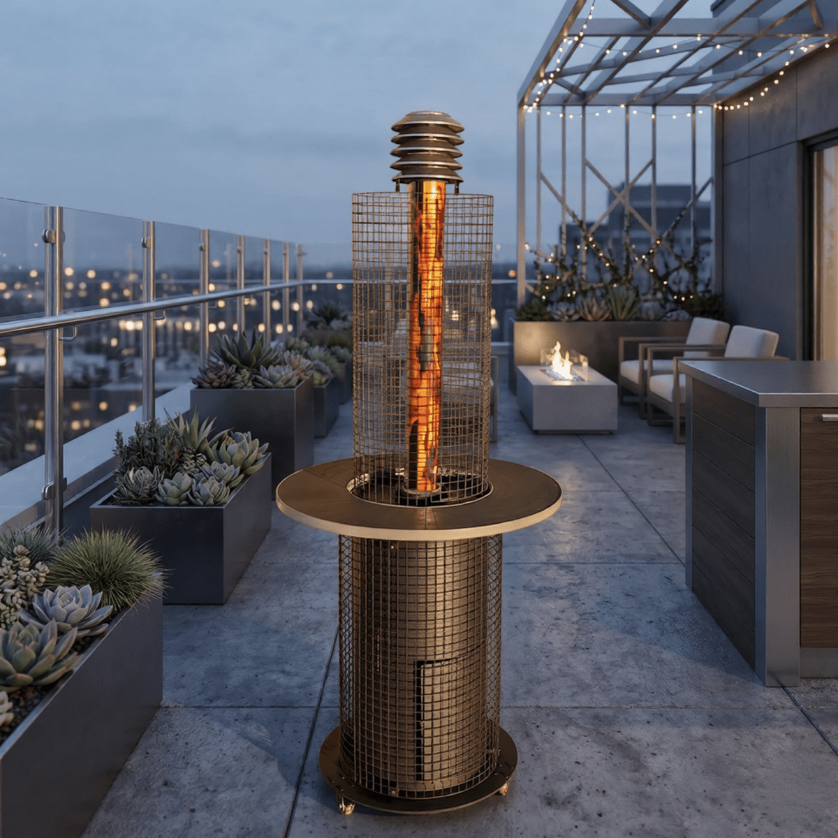 Firestorm Flamenco Patio Heater - Patio Heater - Ice Cold Spice | Black