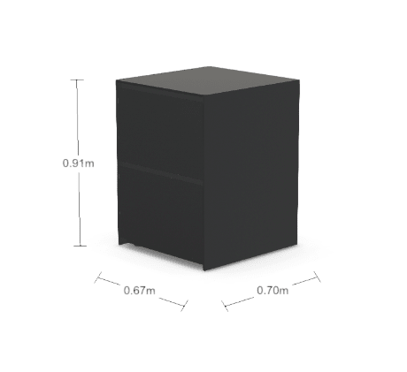 Fontana Ignes Double Drawer 65 in Noir Avenue