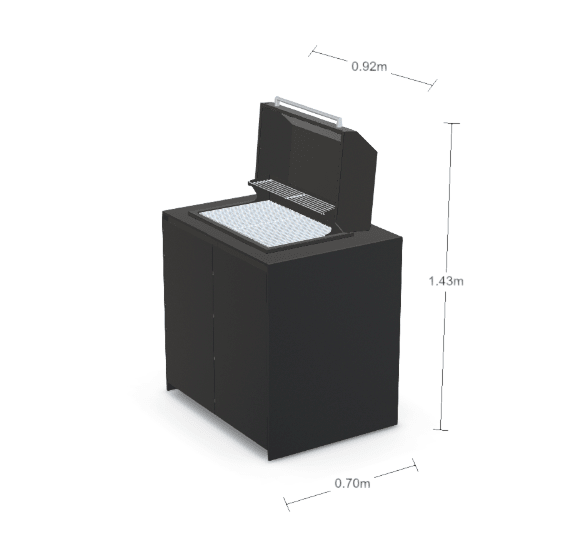 Fontana Ignes Focum Charcoal Grill Cabinet in Noir Avenue