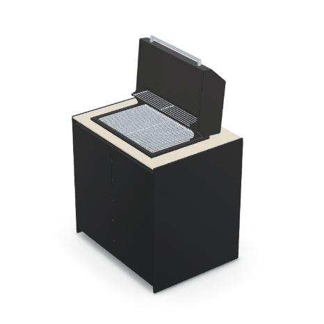 Fontana Ignes Focum Charcoal Grill Cabinet in White Boulevard