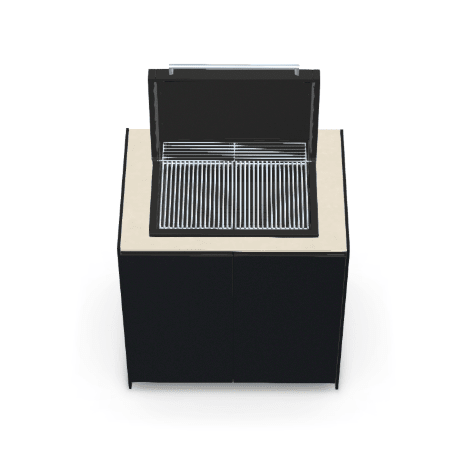 Fontana Ignes Focum Charcoal Grill Cabinet in White Boulevard