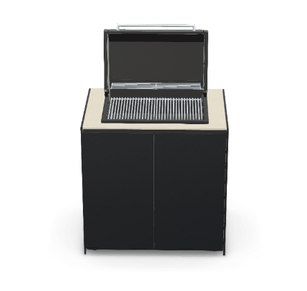 Fontana Ignes Focum Charcoal Grill Cabinet in White Boulevard
