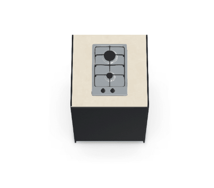 Fontana Ignes Gas Stove 2 Burner 65 in White Boulevard