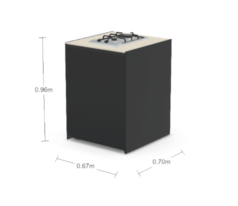 Fontana Ignes Gas Stove 2 Burner 65 in White Boulevard