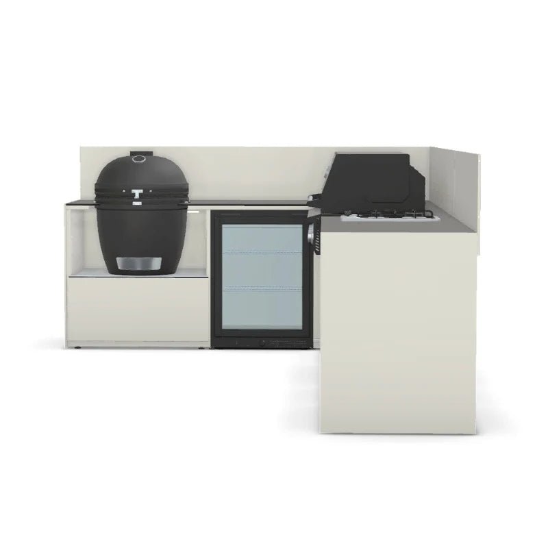 Fontana Ignes Modular Outdoor Kitchen with Porcelain Worktops in White Boulevard