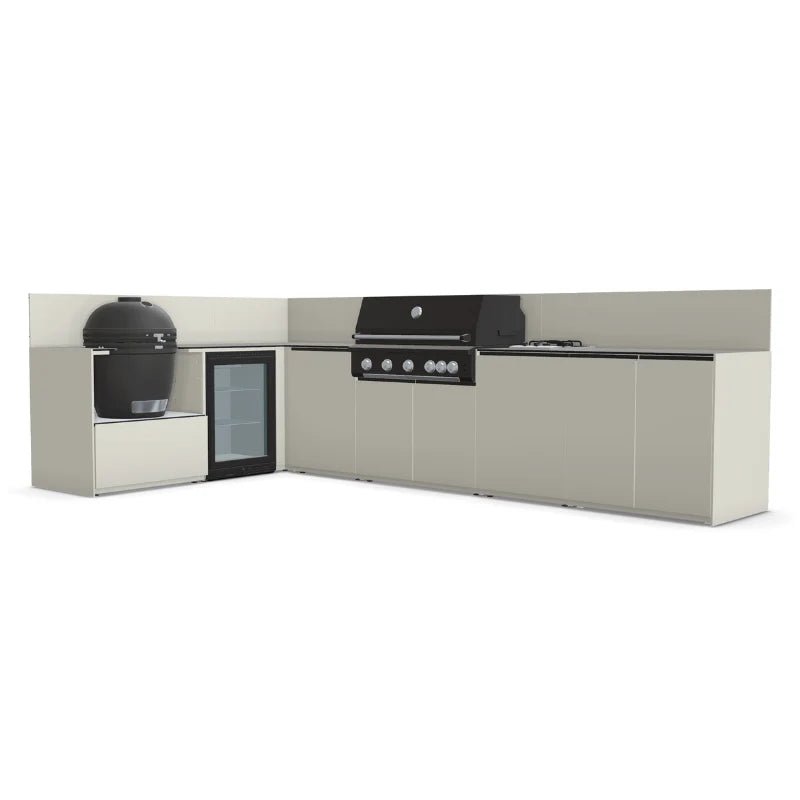 Fontana Ignes Modular Outdoor Kitchen with Porcelain Worktops in White Boulevard