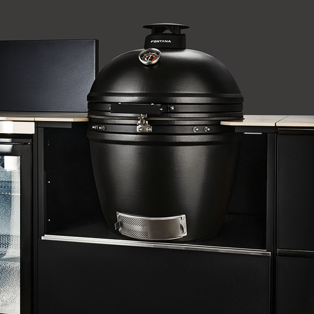 Fontana Ignes Nero 24″ Ceramic Kamado in Matt Black