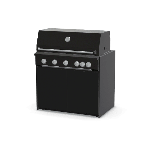 Fontana Ignes Outdoor Kitchen – 5 Burner Grill, Fridge, and Storage in Noir Avenue