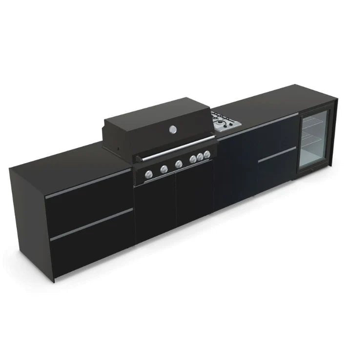 Fontana Ignes Outdoor Kitchen – 5 Burner Grill, Hob, Fridge, and Storage in Black
