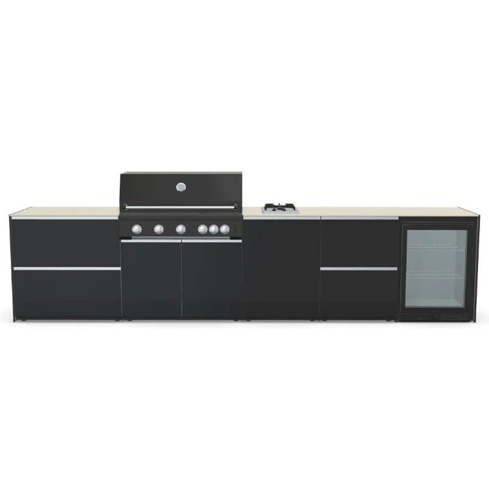Fontana Ignes Outdoor Kitchen – 5 Burner Grill, Hob, Fridge, and Storage in Oyster Beige