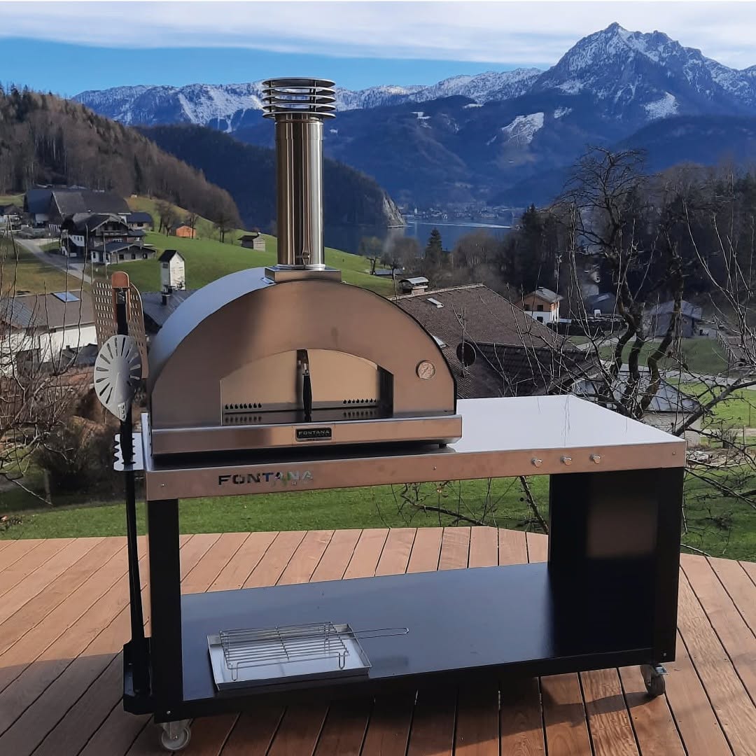 Fontana Mangiafuoco Dual Fuel Pizza Oven in Rosso