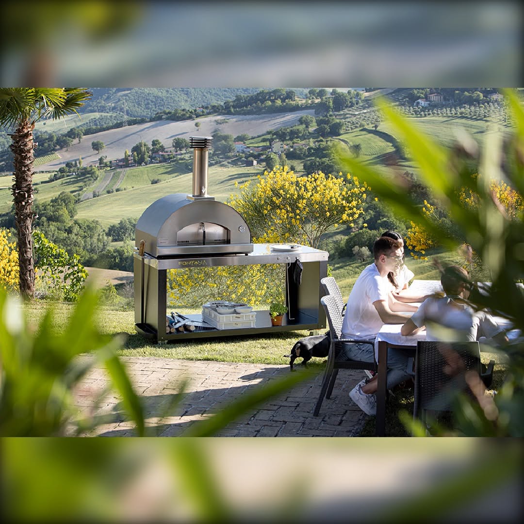 Fontana Mangiafuoco Dual Fuel Pizza Oven in Rosso