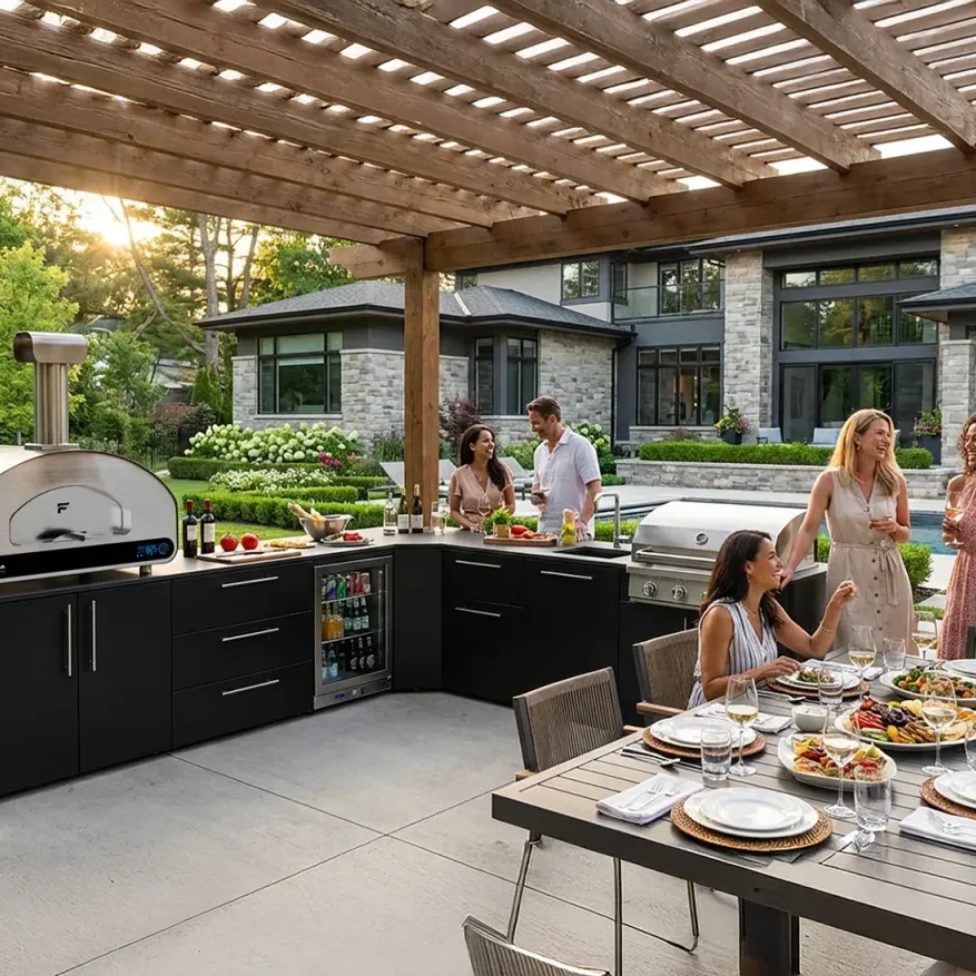 Fontana Volta 90 Dual Fuel in Grey/White Pizza Oven in White