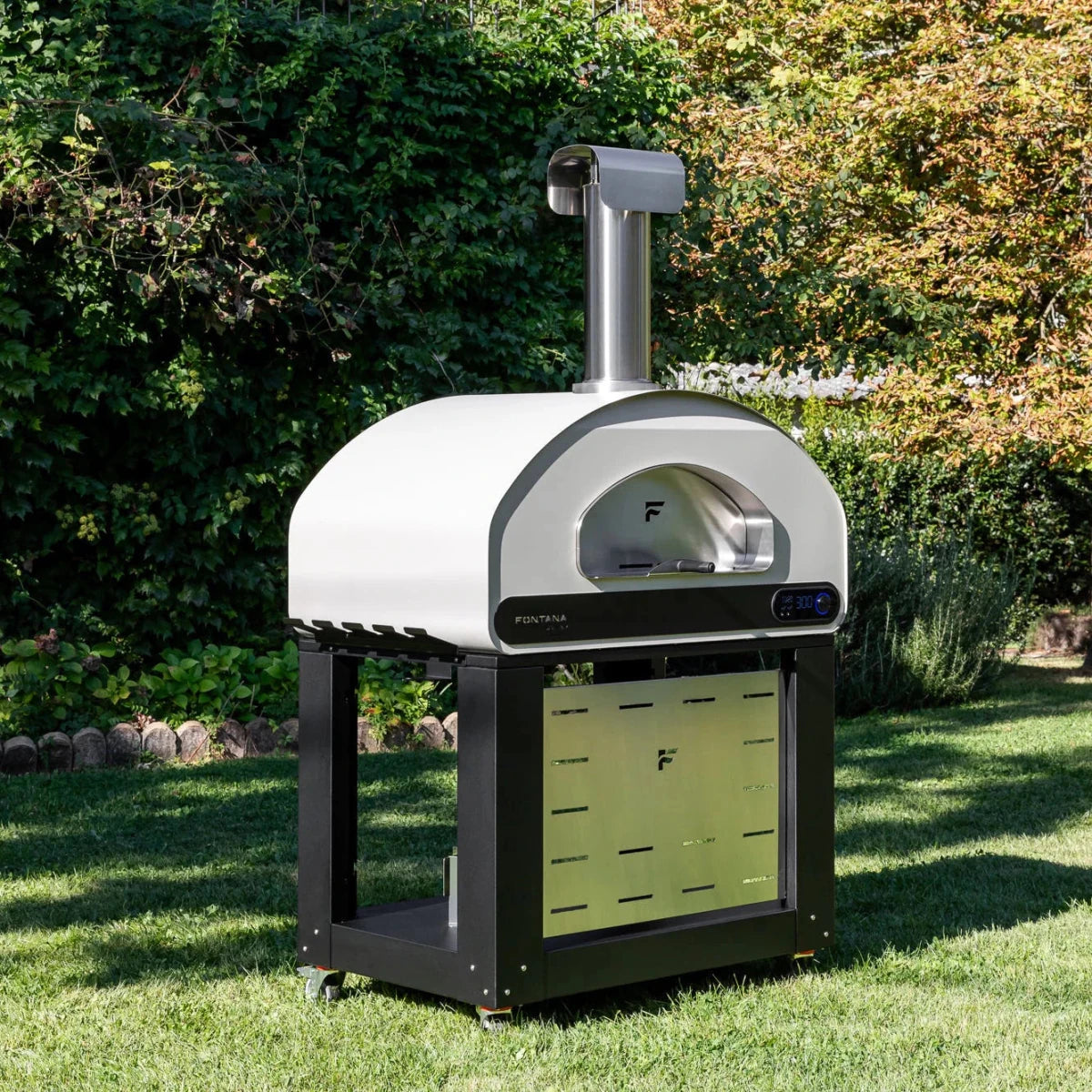 Fontana Volta 90 Dual Fuel in Grey/White Pizza Oven in White