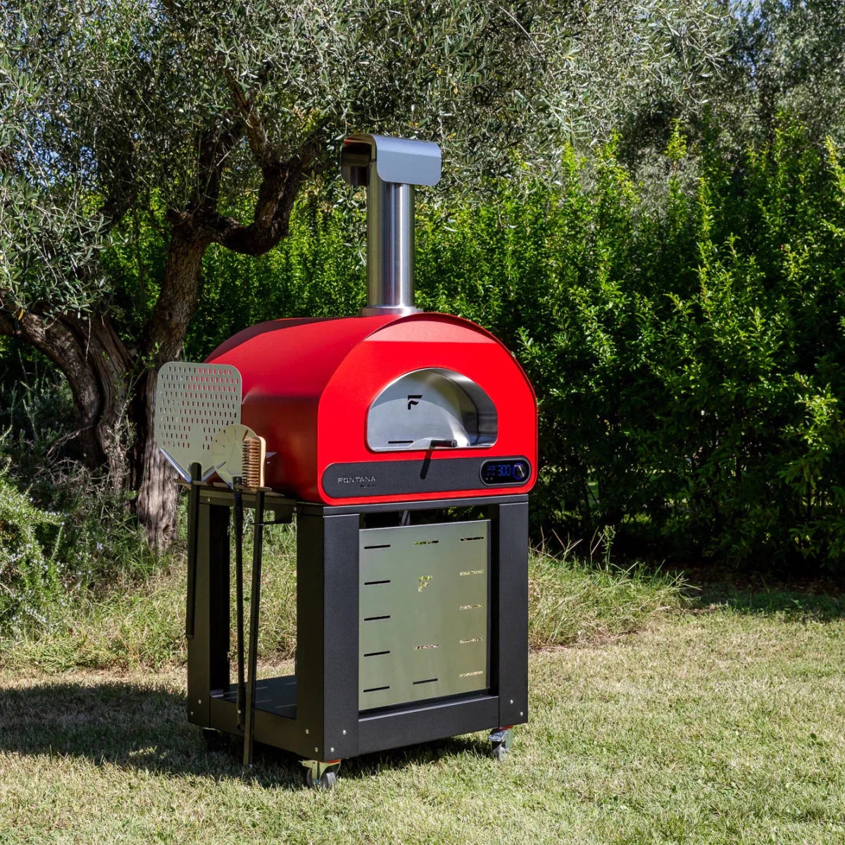 Fontana Volta 90 Dual Fuel in Rosso/Red Pizza Oven in Red
