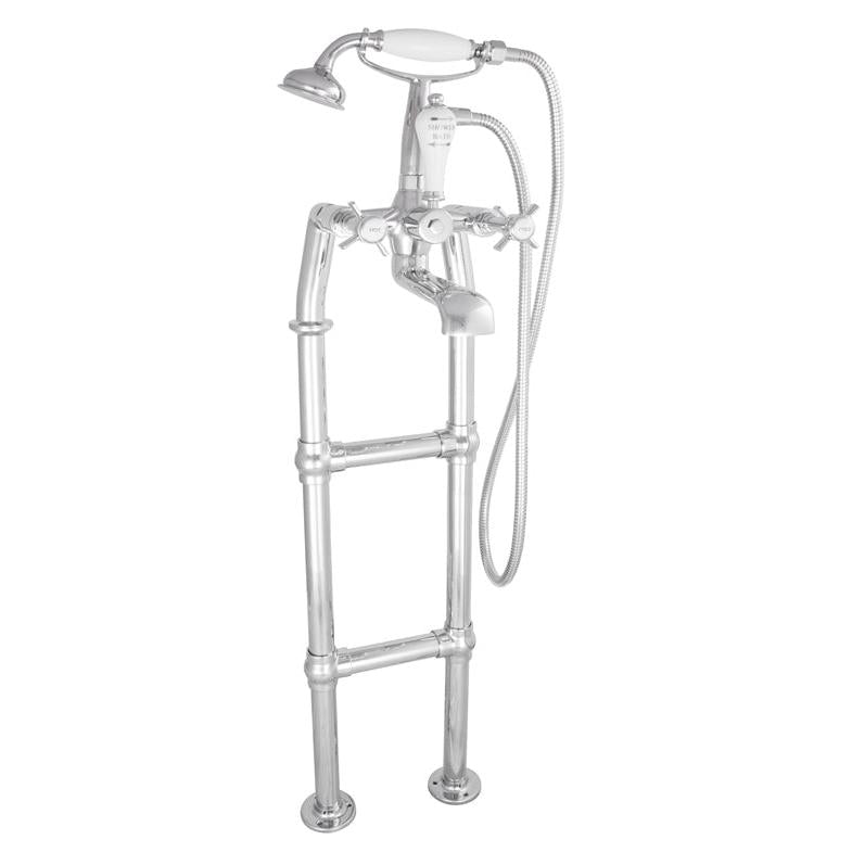 Hurlingham Freestanding Bath Mixer Taps With Small Tap Stand - Ice Cold Spice | 910H mm Copper