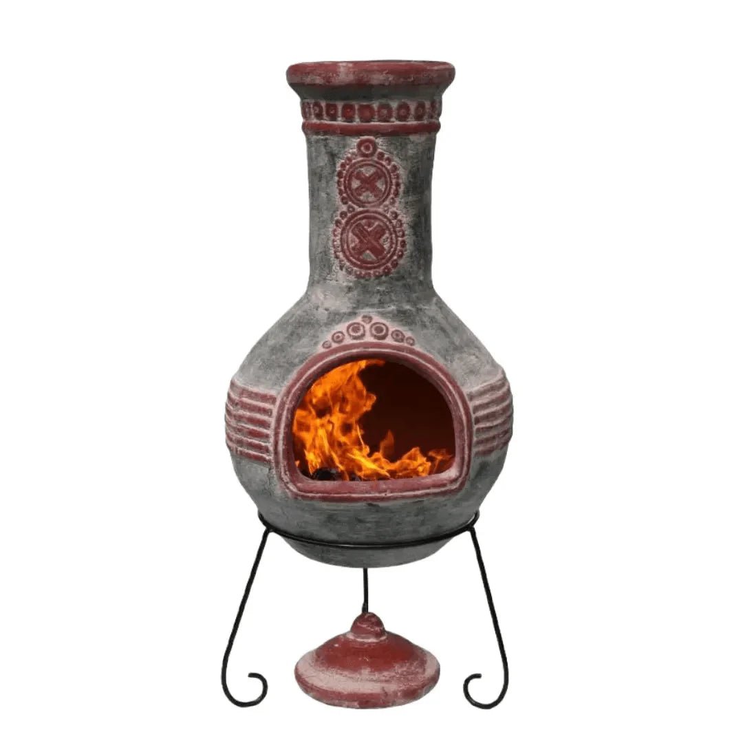 Gardeco Azteca Charcoal Grey XL Mexican Chimenea in Charcoal Grey