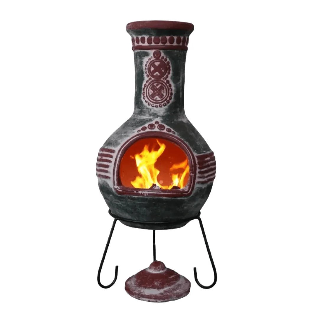 Gardeco Azteca Charcoal Grey XL Mexican Chimenea in Charcoal Grey