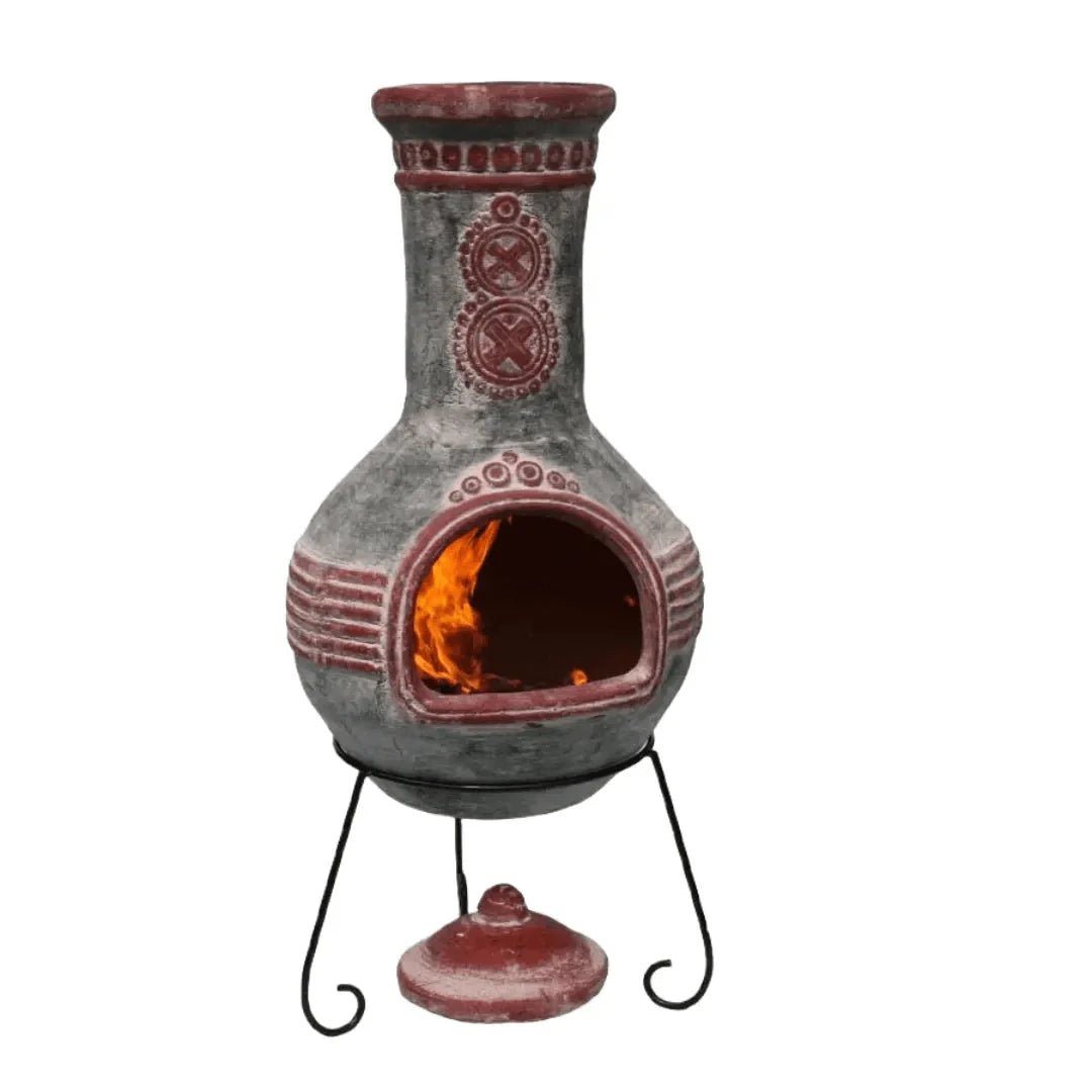 Gardeco Azteca Charcoal Grey XL Mexican Chimenea in Charcoal Grey