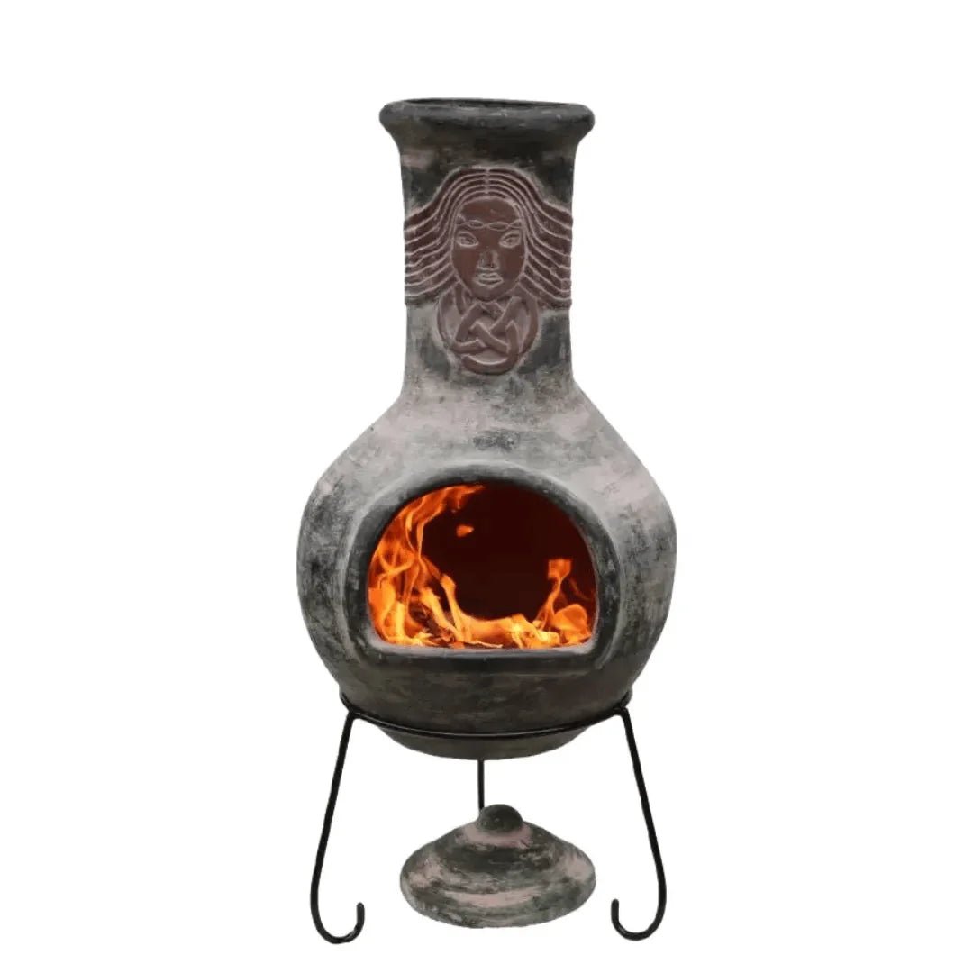Gardeco Boudicca Grey/Green Mexican Chimenea XL in Grey - Green