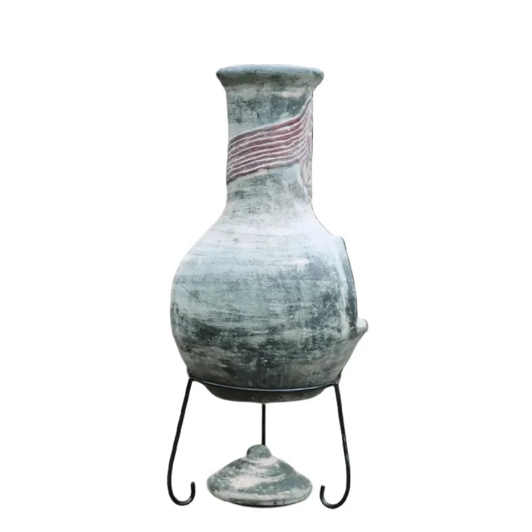 Gardeco Boudicca Grey/Green Mexican Chimenea XL in Grey - Green