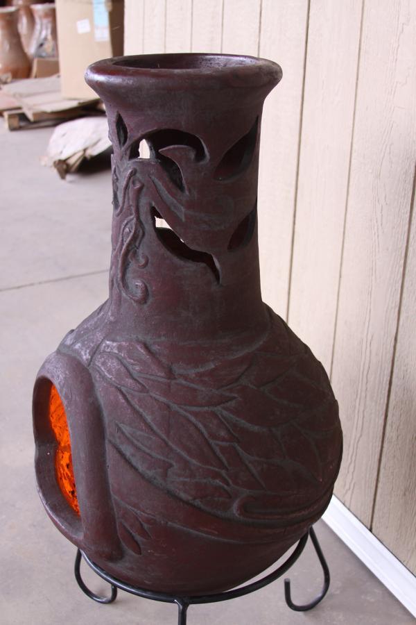 Gardeco Burgundy Wyre EL Dragon Authentic Mexican Chimenea in Burgundy
