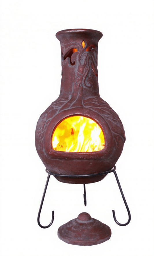 Gardeco Burgundy Wyre EL Dragon Authentic Mexican Chimenea in Burgundy