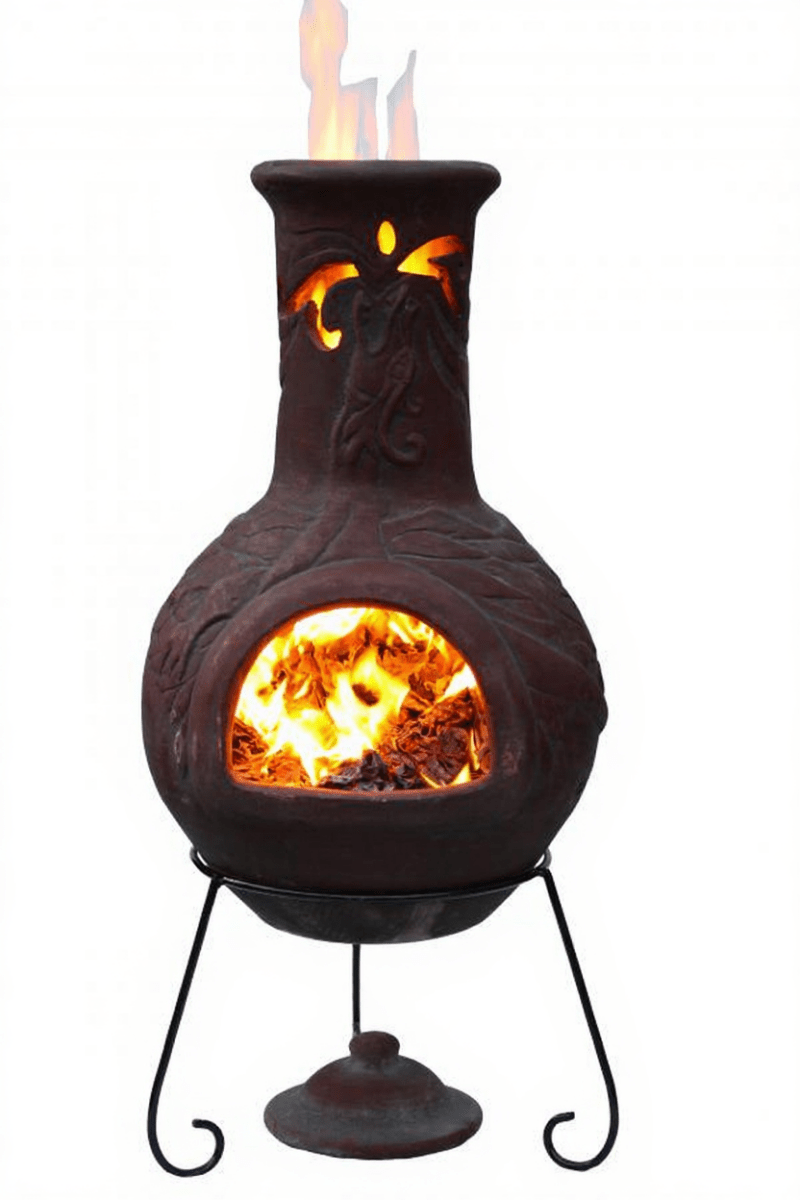 Gardeco Burgundy Wyre EL Dragon Authentic Mexican Chimenea in Burgundy