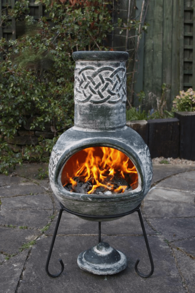 Gardeco Edyth Green Mexican Chimenea in Medium