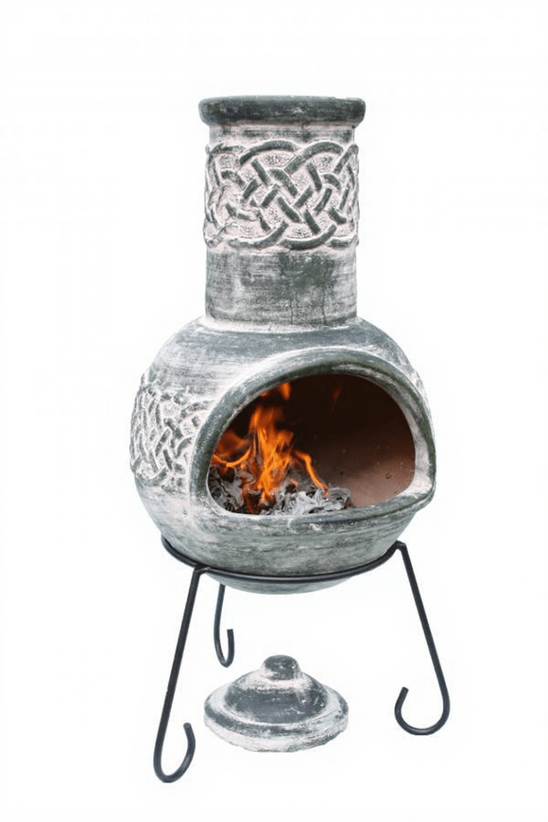 Gardeco Edyth Green Mexican Chimenea in Medium