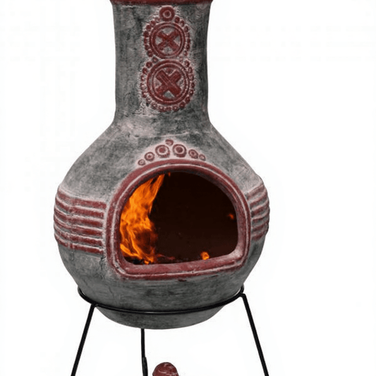 Gardeco Green & Red Azteca Authentic Mexican Chimenea XL in Green & Red