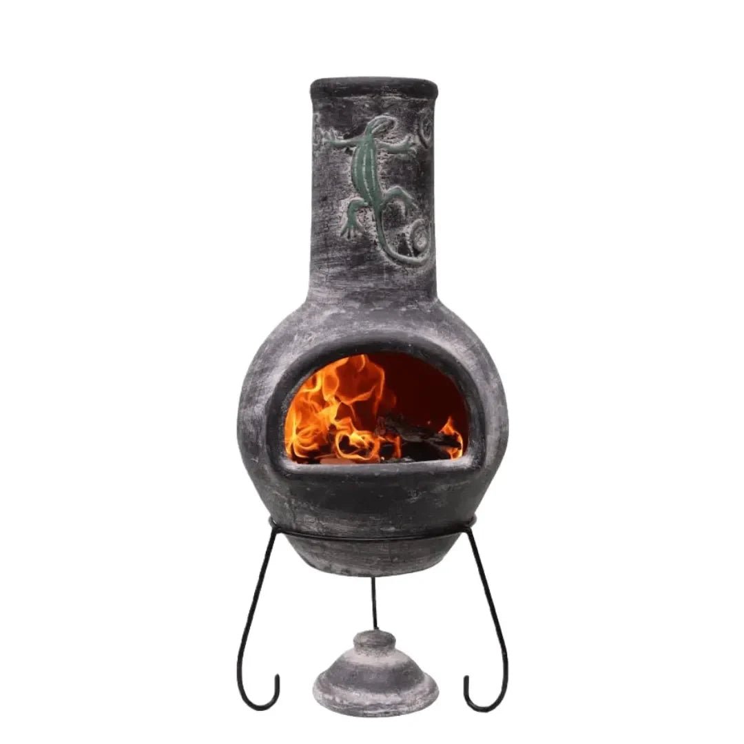 Gardeco Iguana Grey Authentic Mexican Chimenea in Large