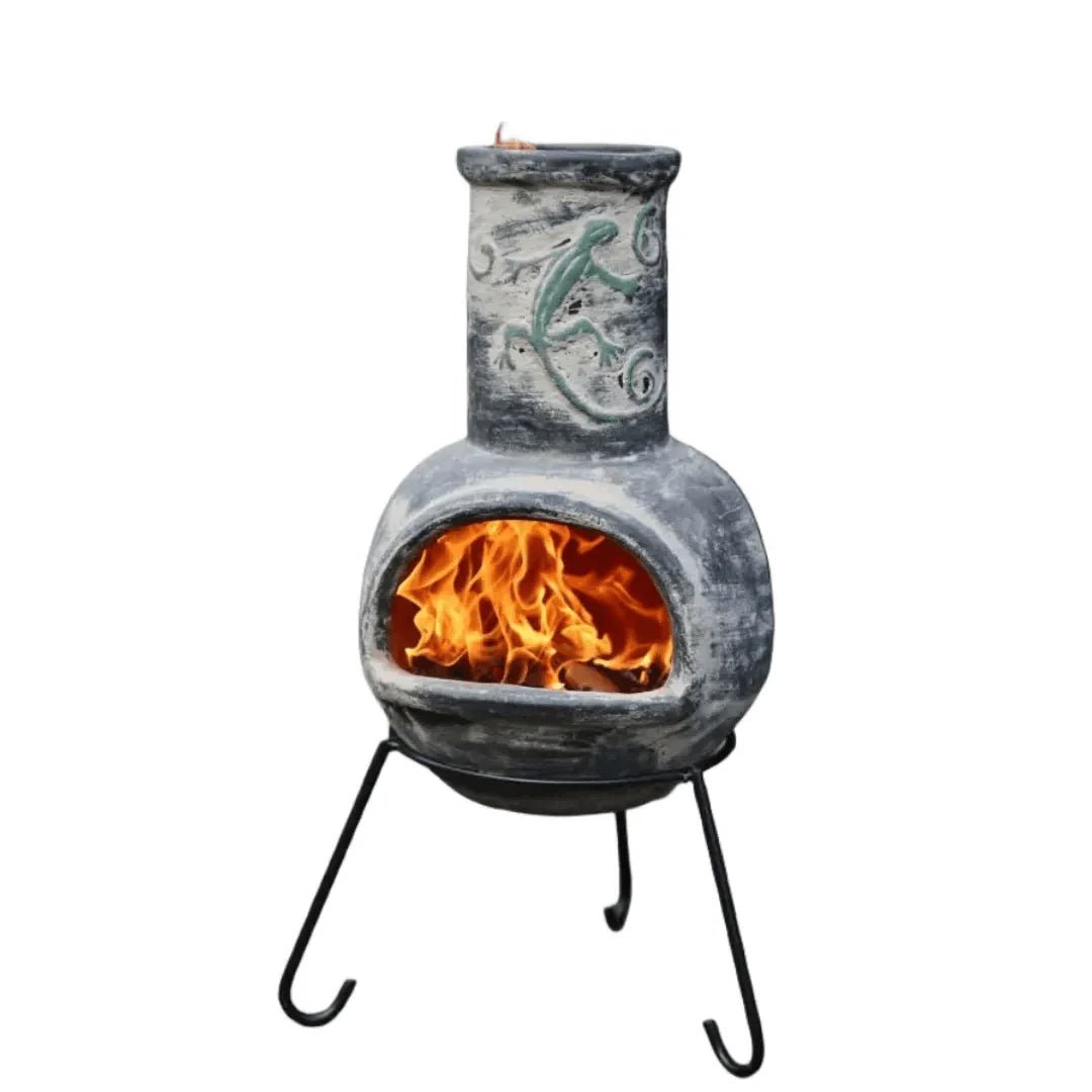 Gardeco Iguana Grey Authentic Mexican Chimenea in Medium