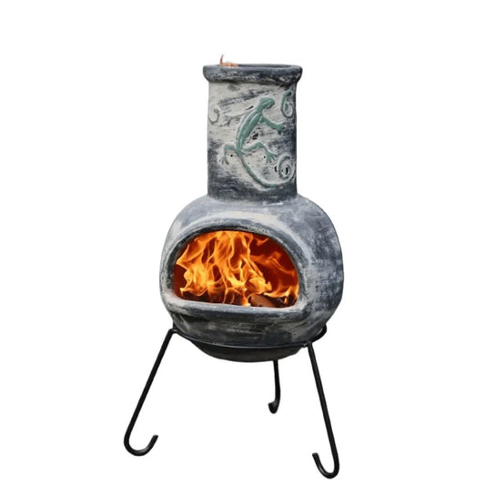 Gardeco Iguana Grey Authentic Mexican Chimenea in Medium