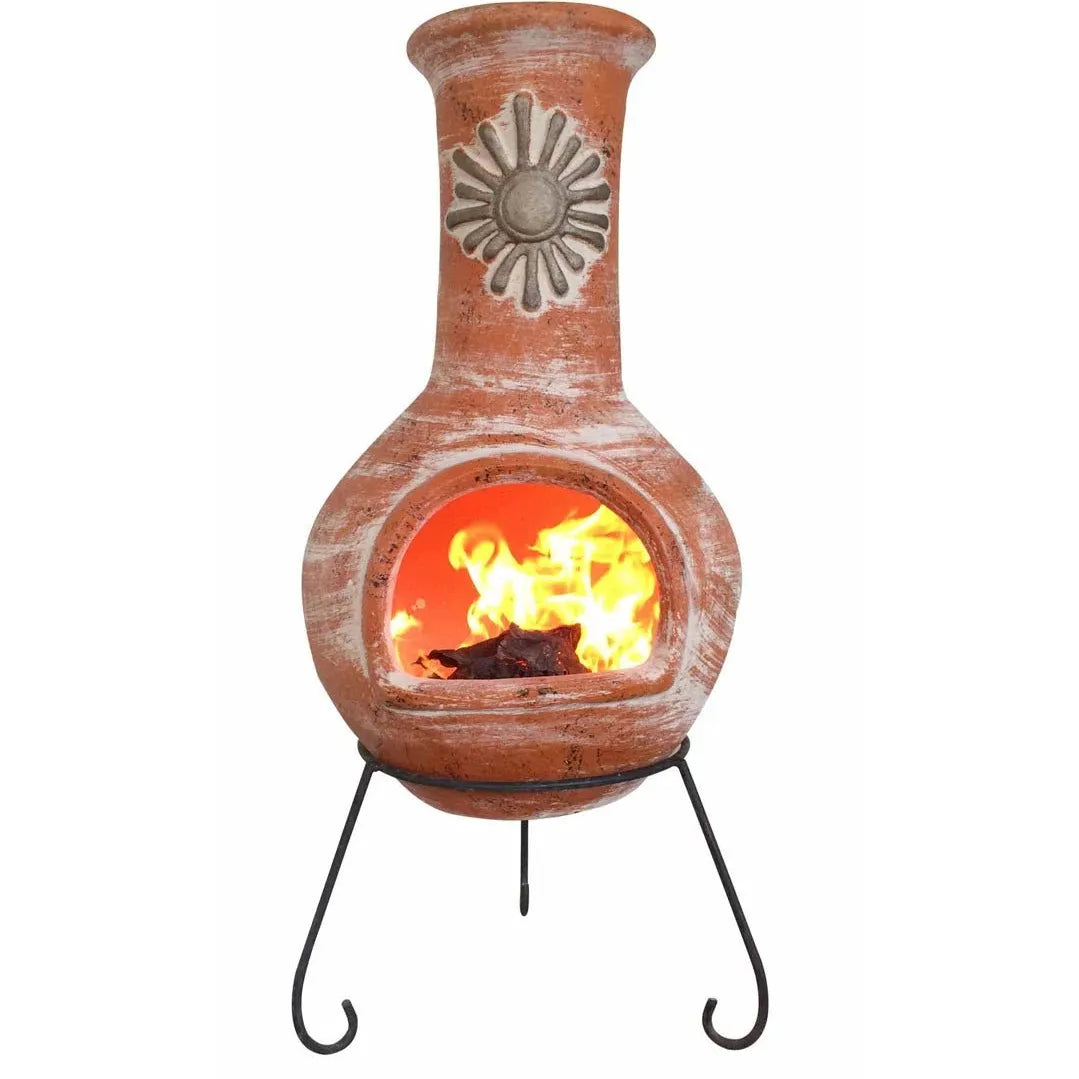 Gardeco Orange Sol Authentic Mexican Rustic Chimenea in Large