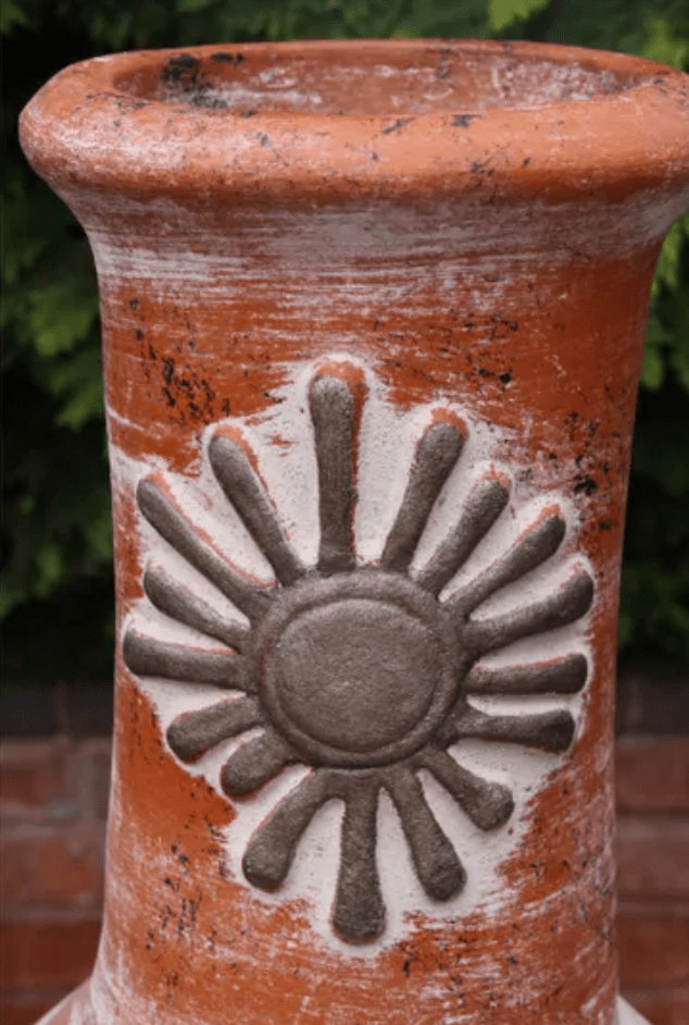 Gardeco Orange Sol Authentic Mexican Rustic Chimenea in Large
