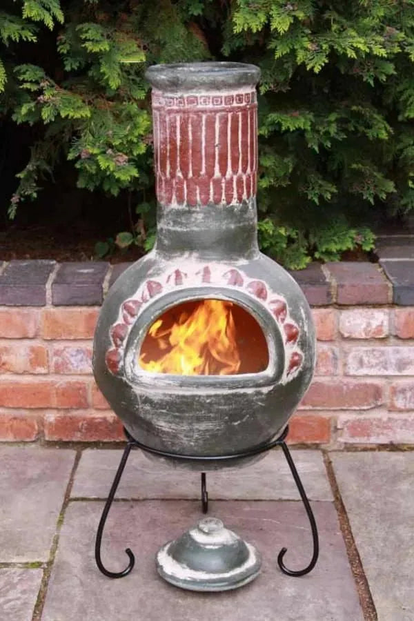 Gardeco Plumas Green Mexican Chimenea in Large