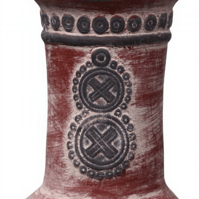 Gardeco Red & Grey Azteca Authentic Mexican Chimenea XL in Red & Grey