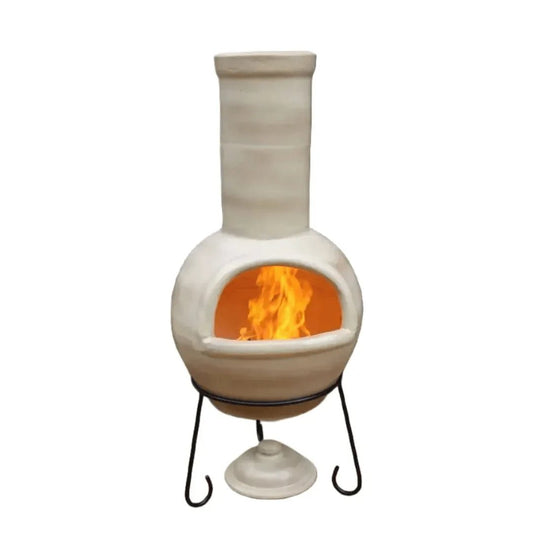 Gardeco Sempra Glazed Cappuccino Large Mexican Chimenea in Glazed Cappucino