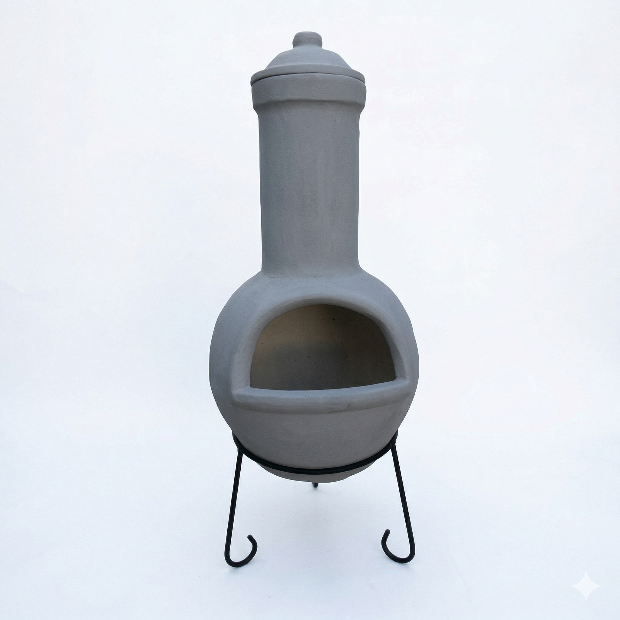 Gardeco Sempra Glazed Light Grey Large Mexican Chimenea