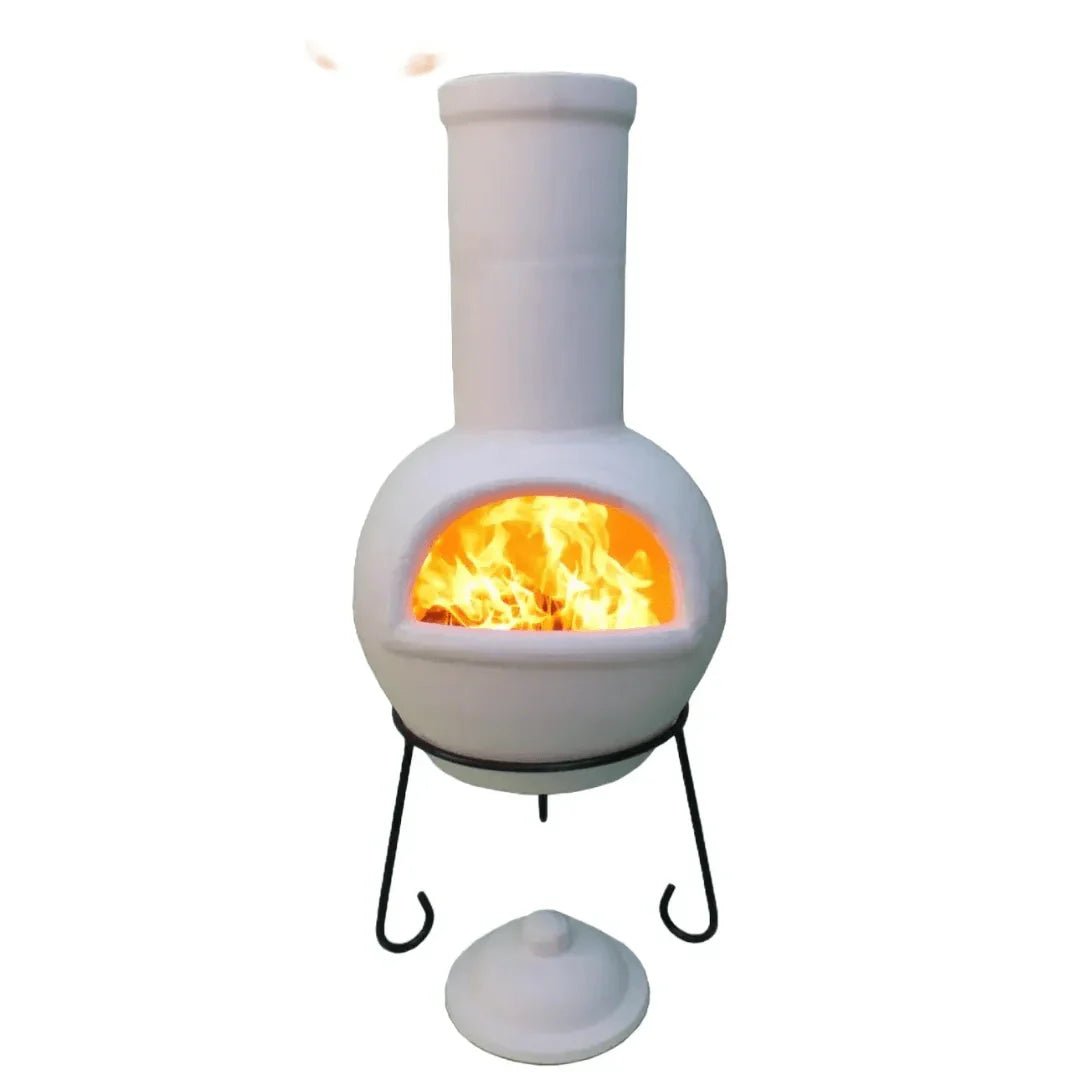 Gardeco Sempra Natural Clay Large Mexican Chimenea in White