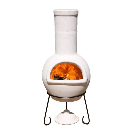Gardeco Sempra Natural Clay Large Mexican Chimenea in White