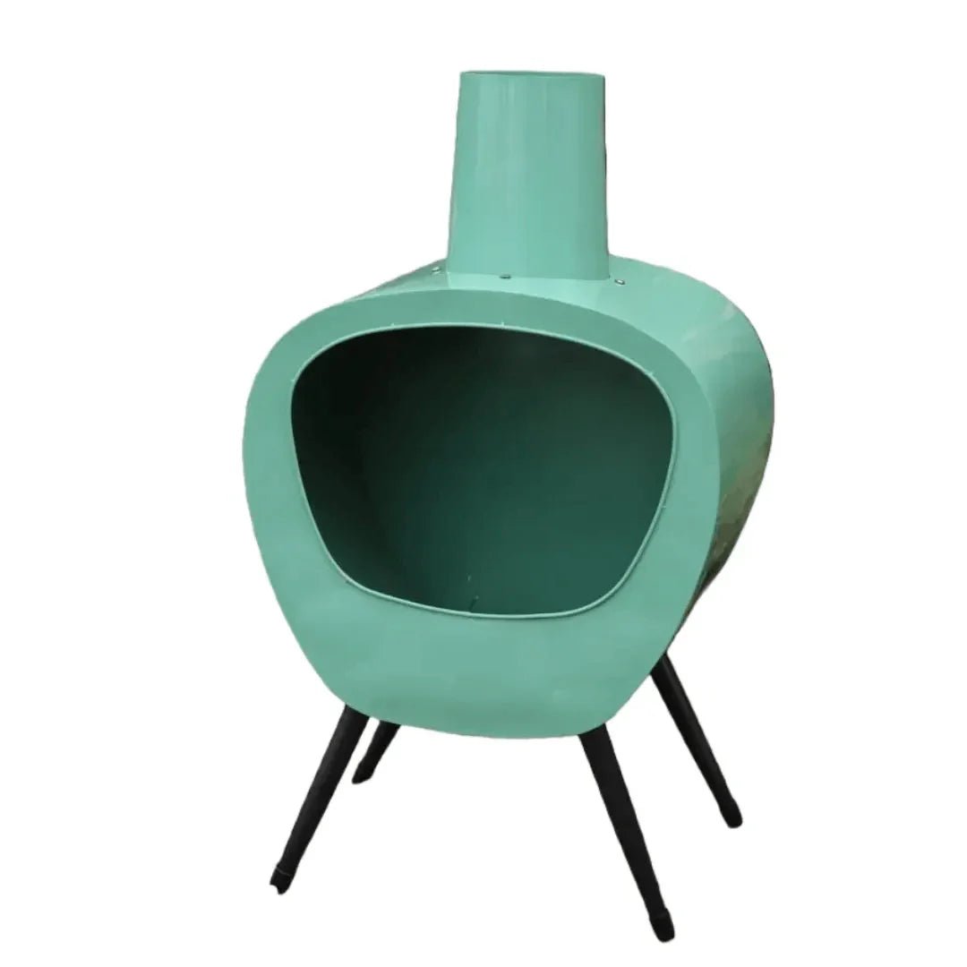 Gardeco Stella Lichen Mid - Century Retro Chimenea in Soft Lichen Green