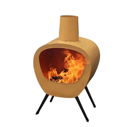 Gardeco Stella Orange Mid - Century Retro Chimenea in Vibrant Orange