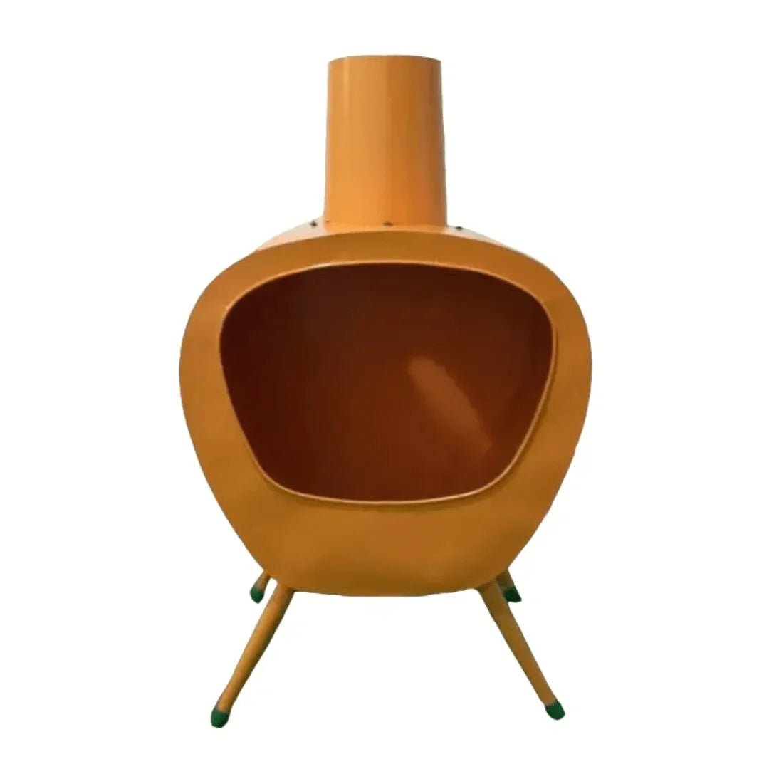 Gardeco Stella Orange Mid - Century Retro Chimenea in Vibrant Orange
