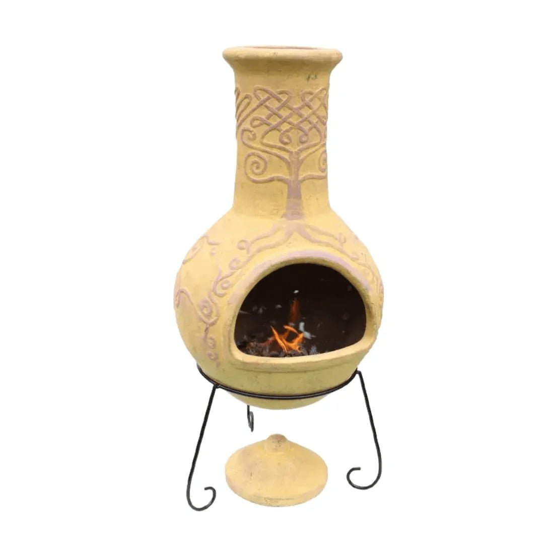 Gardeco Yellow Derwyn The Tree Mexican Chimenea in Mustard Yellow