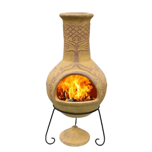 Gardeco Yellow Derwyn The Tree Mexican Chimenea in Mustard Yellow