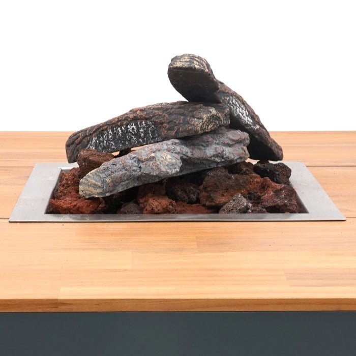 Happy Cocooning Ceramic Woodlogs (Set of 4 Pieces) in Grey Brown