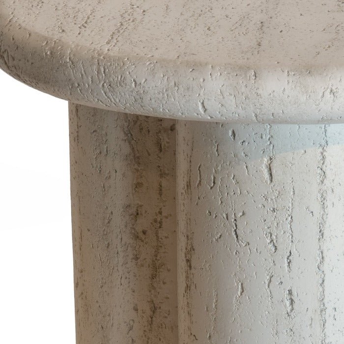 Happy Cocooning Rib Side Table in Travertine